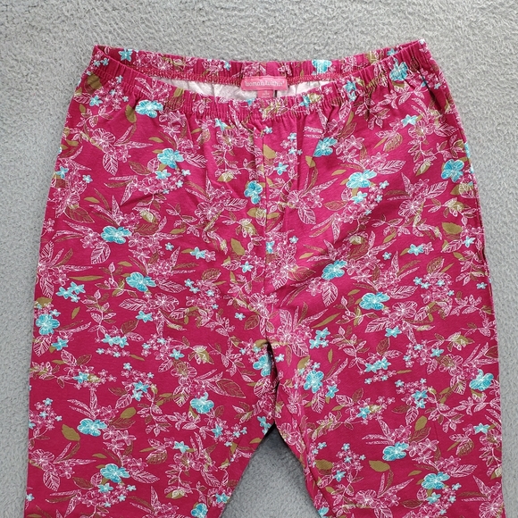 Woman Within Leggings Pants Floral Womens Plus Size 1X 22/24 Stretch Pink - Picture 3 of 9